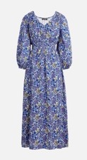 NWT J.Crew midi dress in fete floral print size XS. button close has pockets