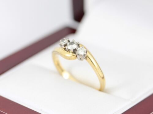 Anello Trilogy Diamanti Oro 18ct Donna Misura O 750 F37 - Foto 3 di 6