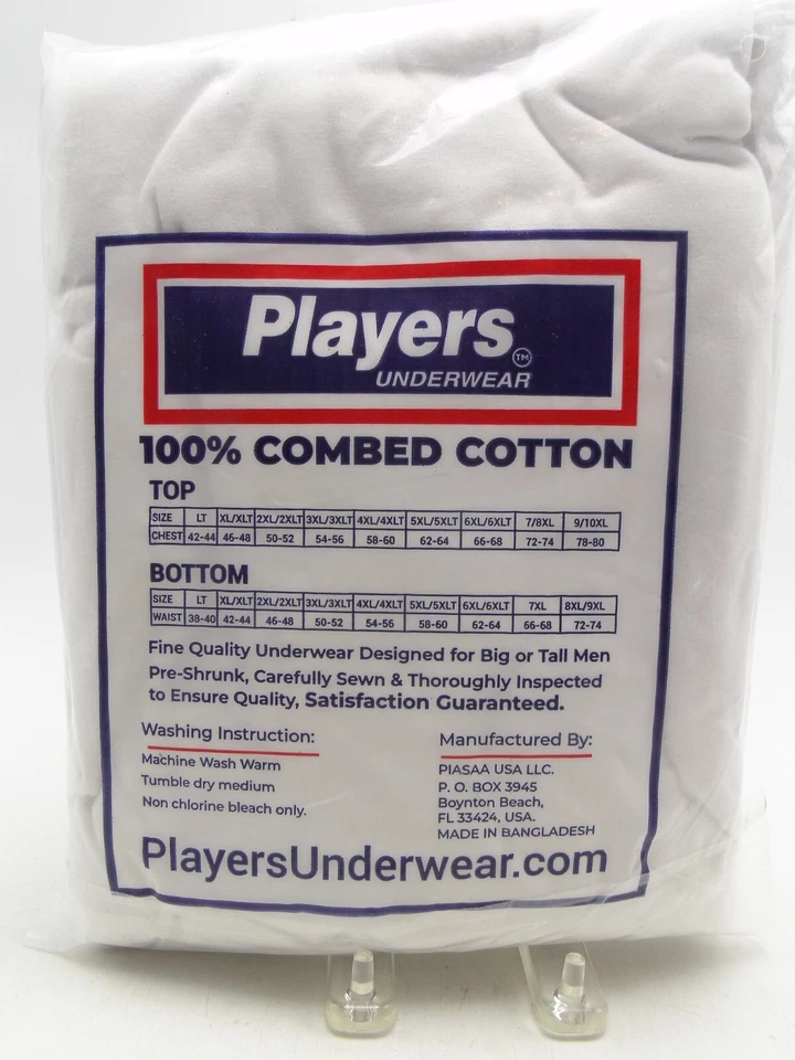 2 Big Men's White Cotton Players Crew-Neck Tee Shirts 7X/8X 72-74in - Image 2 of 2