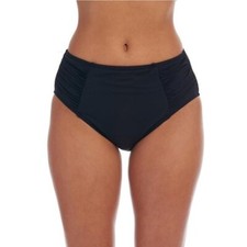 New La Blanca Island Goddess Side Shirred High Waist Bikini Bottom in Black 14