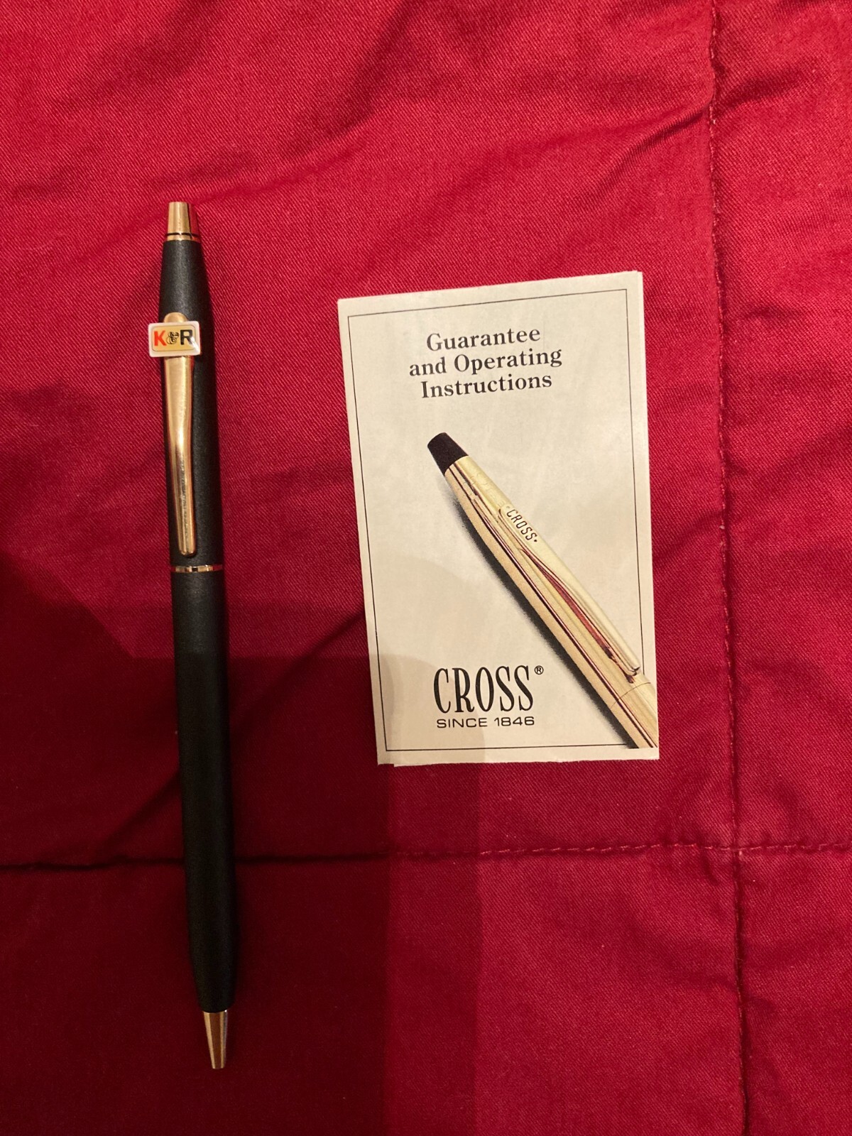 CROSS 2502 CLASSIC CENTURY CLASSIC BLACK/GOLD PLATED "K&R" BALLPOINT
