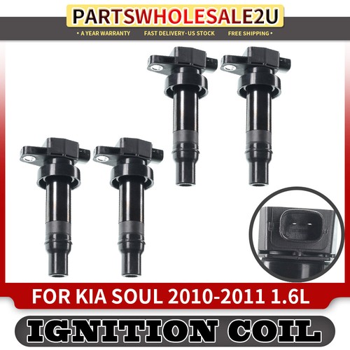 Set of 4 Ignition Coils Pack for Kia Soul 20102011 1.6L 522149 UF636 2 Pins eBay