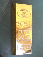 ACCENDINO A GAS RICARICABILE A FORMA LINGOTTO D'ORO 9999 PURE GOLD MOD.ADMIRAL