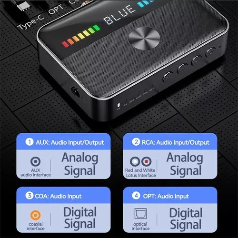 Bluetooth 5.3 Transmitter Receiver Transmitter Receiver Stereo Audio AUX Adapter NFC - Image 4 of 4