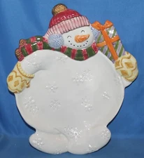 Fitz And Floyd Classics Frosty Folks Snowman Christmas Canape Plate