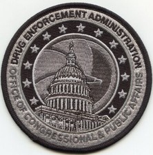 DEA Drug Enforcement PUBLIC AFFAIRS WASHINGTON DC gray NARCOTICS POLICE PATCH