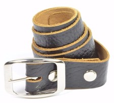 Guy Q SLICK Mens Adjustable 100 Leather Belt Size Small Black NEW