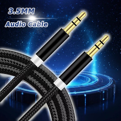 AUX Audio Cable 3.5mm Spiral Coil Gold 1M Cord Male to Male Stereo Jack For Car - 第 1/8 張圖片