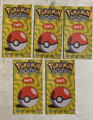 TOPPS POKEMON JUMBO CHROME SET #1--#5 FIRST TV ANIMATION EDITION