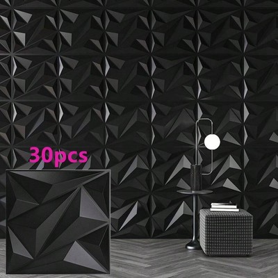 3D Wall Panels 12x12in with Tape, Geometric Textured Decor for Home & Office