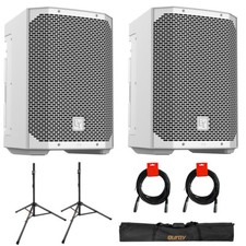 Electro-Voice EVERSE 8 8" Loudspeaker White Pair w/ Stand, Bags,  Cable