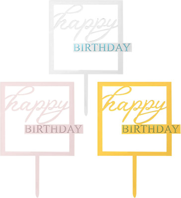 3 Stück Happy Birthday Tortendeko,Happy Birthday Cake Topper,Tortendeko Geburtst