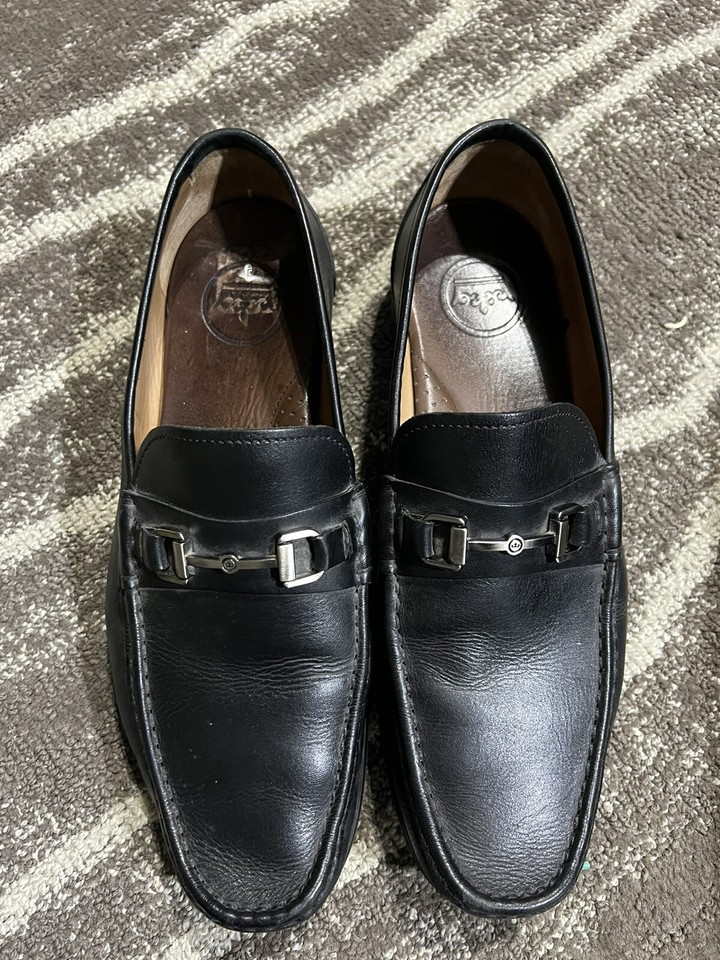 Peter Millar Black Leather Horsebit Loafer Driving Shoe Slip On Dress