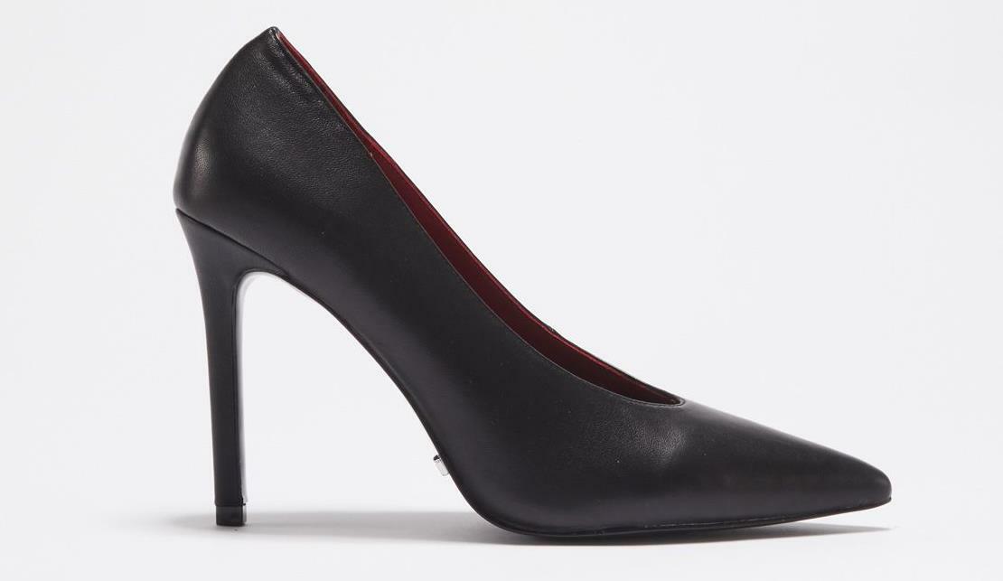 GAUDI' Decollete Divina Scollate a V in Nappa Nera Tacco Alto 10cm