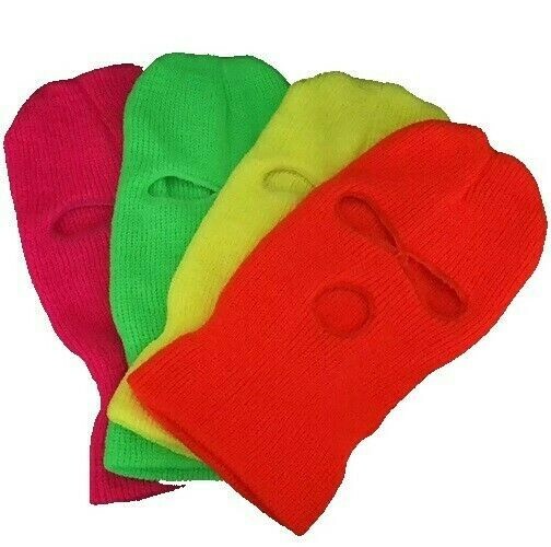 Neon Pink Ski Mask 3 Hole Balaclava Hood Full Face Winter