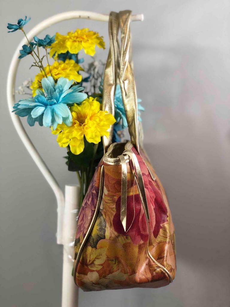MAURIZIO TAIUTI Multi-color Floral Gold Straps Leather