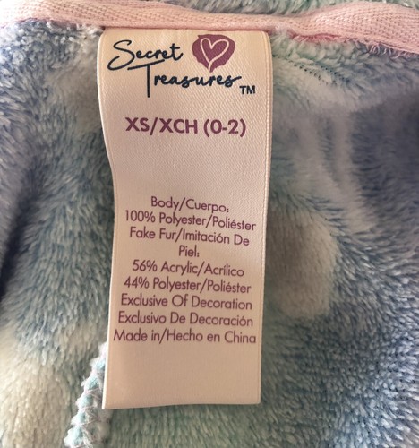 SWEET TREASURES Juniors Pajamas 1-Piece Unicorn Zipper Front Hooded XS (0-2) EUC - Picture 7 of 7