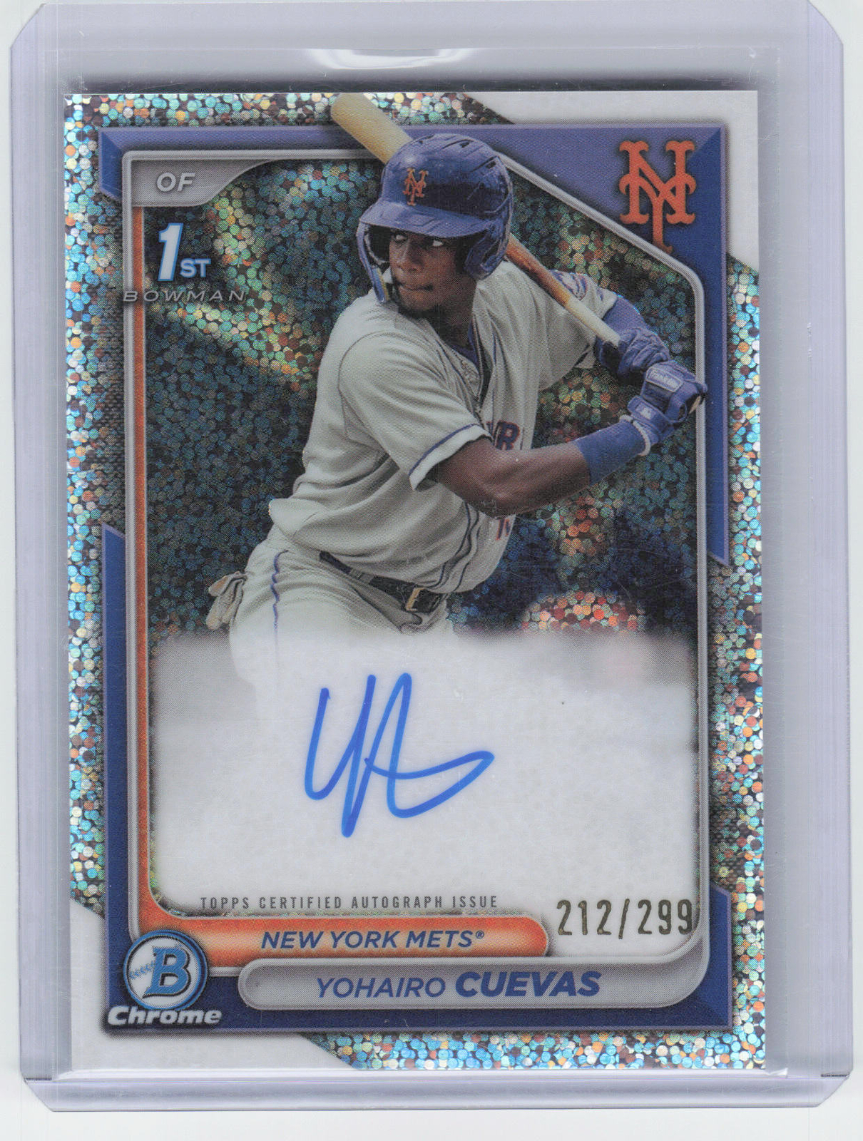 2024 Bowman Chrome Yohairo Cuevas 1st Speckle Refractor Auto /299