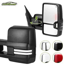 SIZIOM Power Fold Switchback Tow Mirror For 14-19 Chevy Silverado GMC Sierra