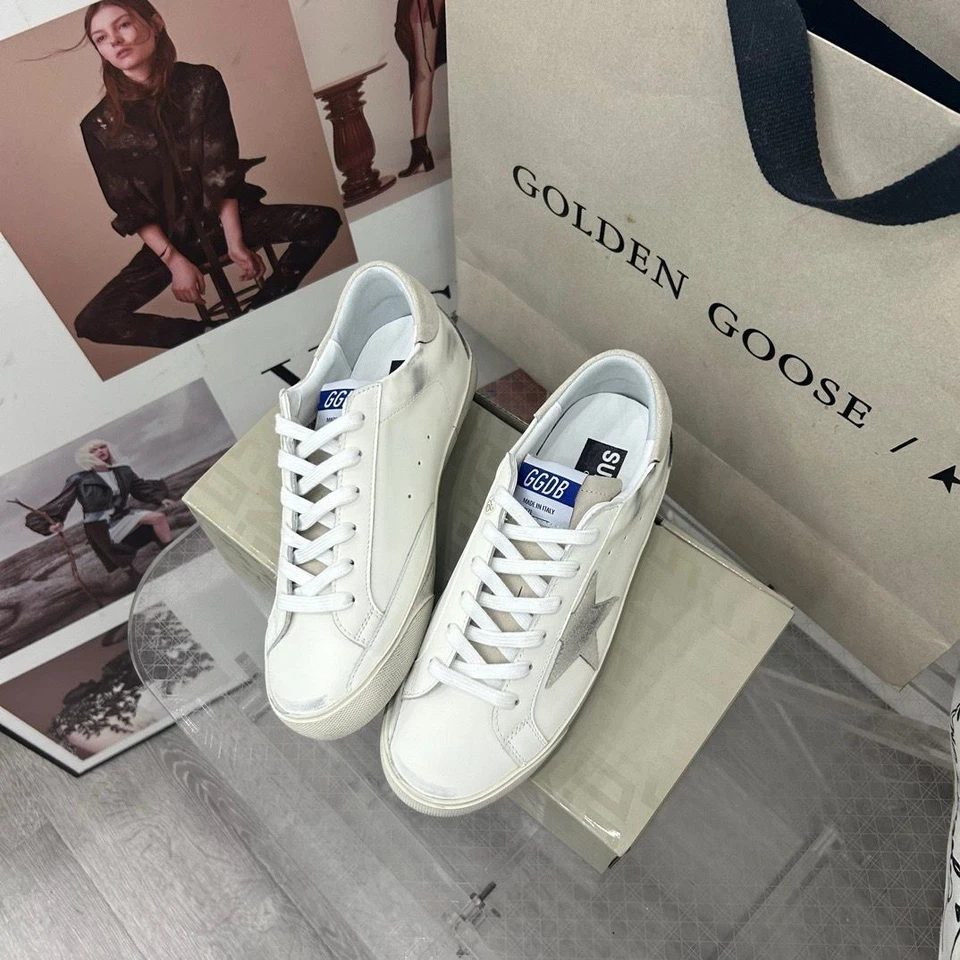 Superstar Style Sneakers White Silver Star | Golden Goose Inspired Casual Shoes - Image 2 of 4