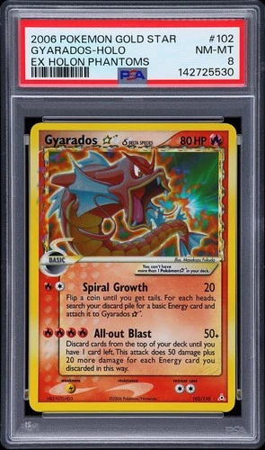 Gyarados Gold Star 102/110 PSA 8 NM-MT Pokemon EX Holon Phantoms Holo Rare
