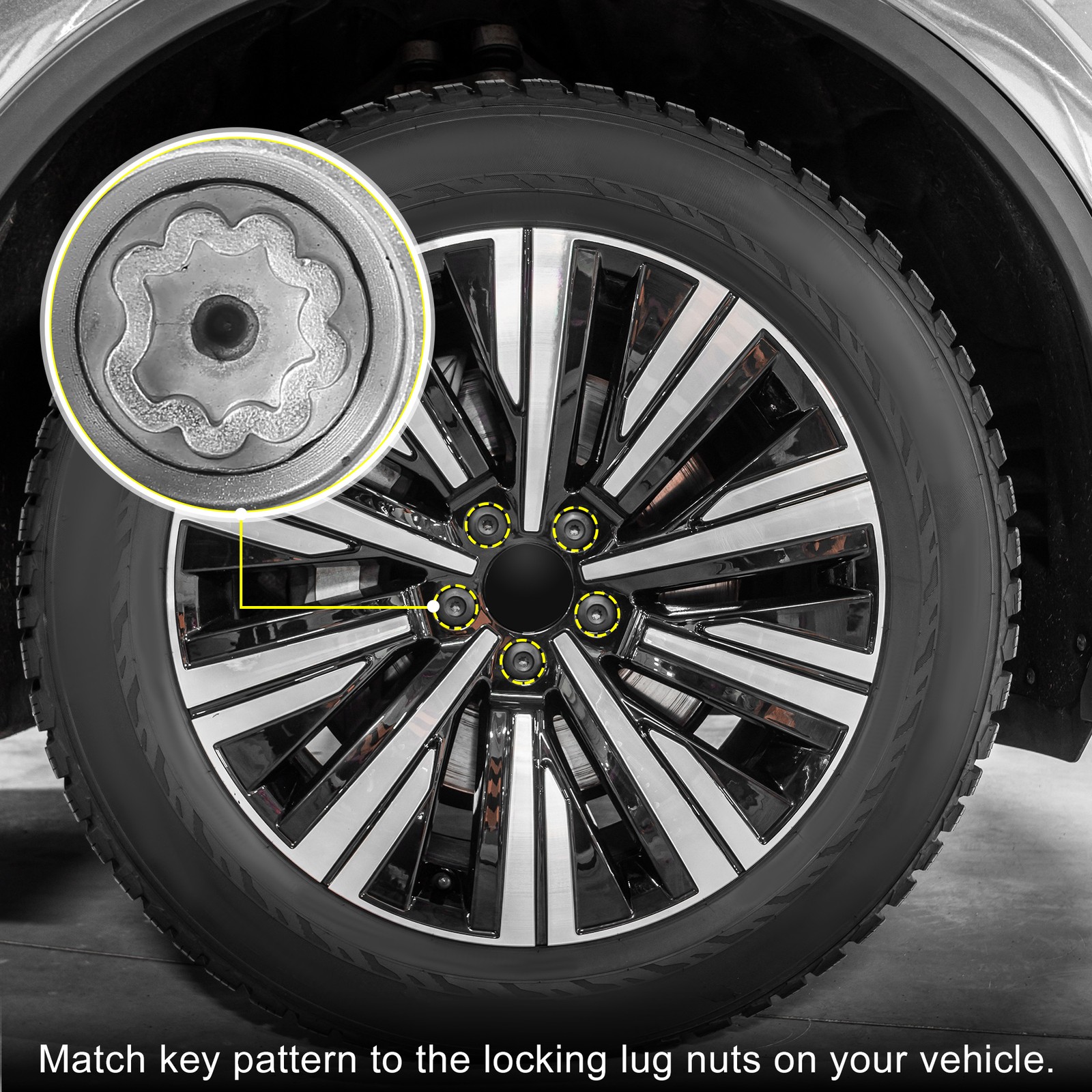 B Auto Wheel Lock Lug Nut Wheel Lock Key Single Custom for Audi A4L A5 A6L Q2L