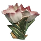 McCoy Burgundy Cream Double Tulip Ceramic Vase Made USA