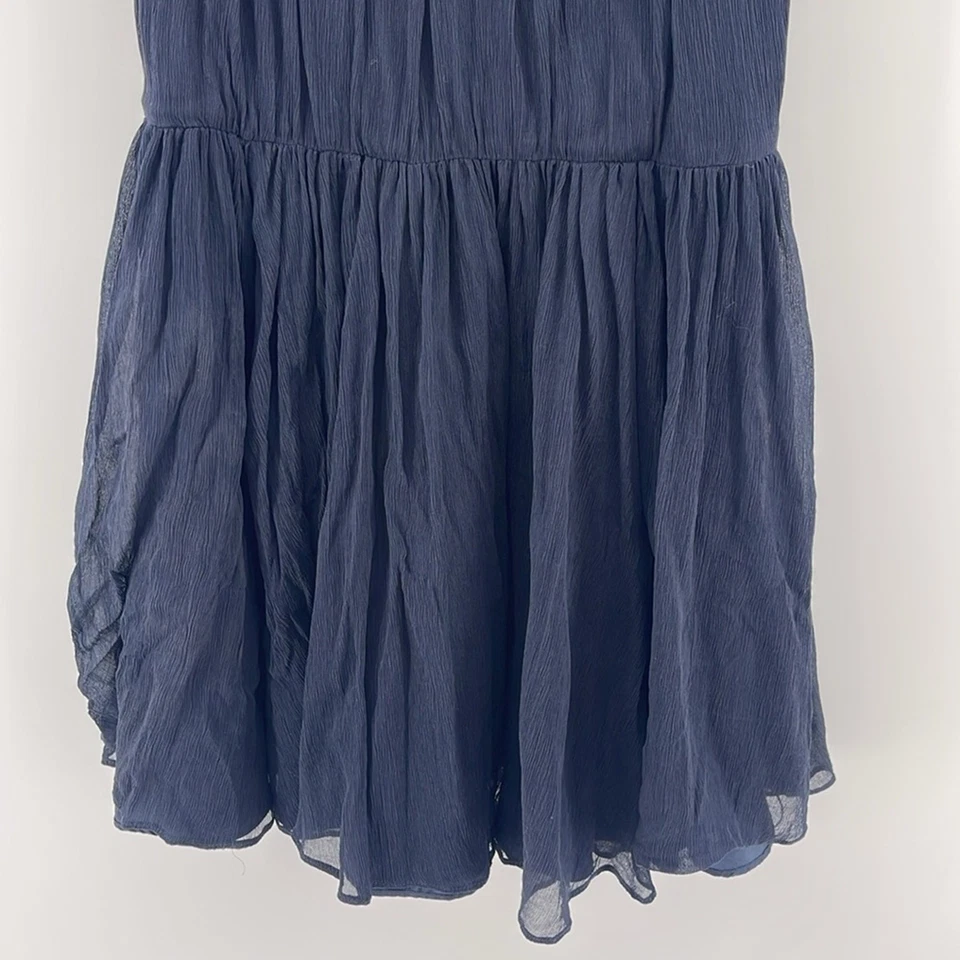 J. Vestido Crew CREWCUTS 100% seda gasa calce y acampanados sin mangas con volantes cuello 7 Foto 3 de 4