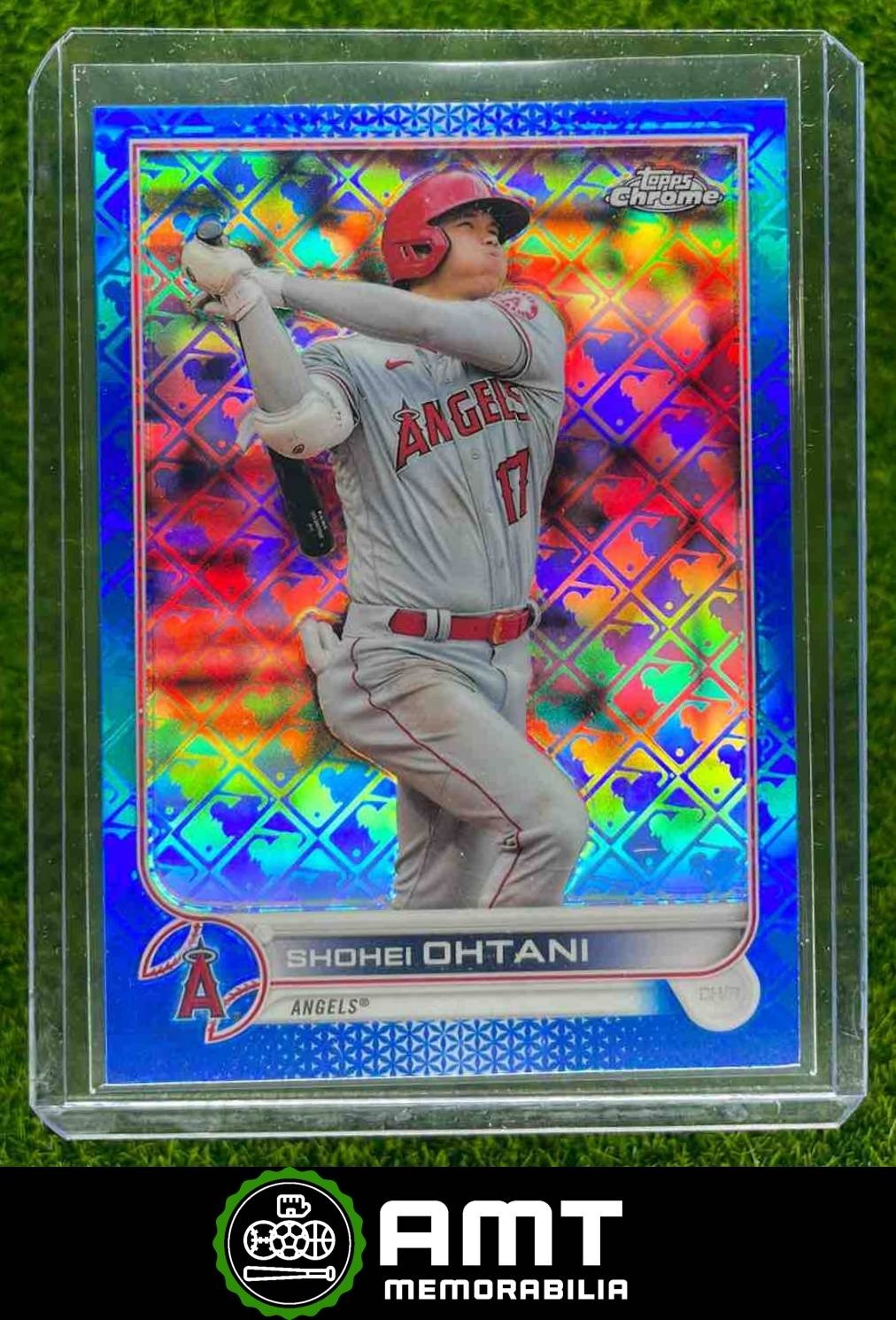Shohei Ohtani 2022 Topps Chrome Logofractor Blue 128/150 Los Angeles Angels #1