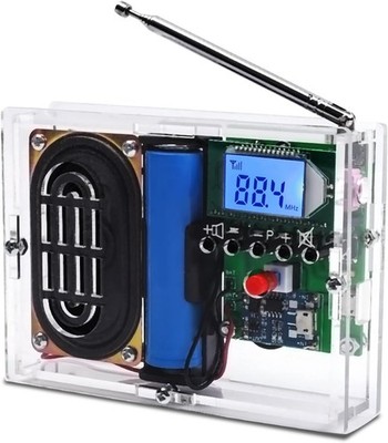 76-108MHz FṂ Radio Kit, LCD Display Digital Radio Module DIY Kit with Headpho...