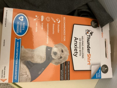 #ad Thunder Shirt Dog Vest Anti anxiety Large Grey New $25.00
