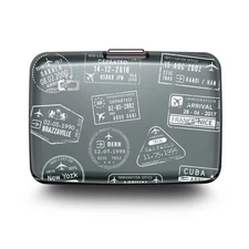 ÖGON -DESIGNS- Aluminum card holder with metal lock, RFID protection agains