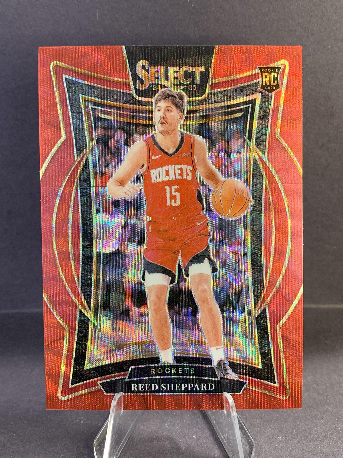 2024-25 Panini Select #68 Reed Sheppard Rookie Red Wave Prizm