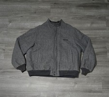 Vintage K-Brand Full Zip Bomber Jacket Sherpa Lined Wool Silk USA Made Size XL