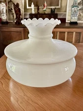 Large Milk glass oil lamp globe