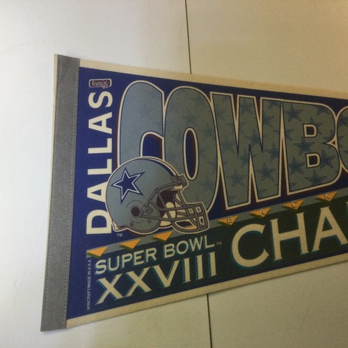 DALLAS COWBOYS SUPER BOWL XXVIII NFL FOOTBALL VINTAGE PENNANT Back 2 Back Champs - Picture 2 of 9
