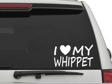 I LOVE MY WHIPPET Sticker Decal FREE SHIPPING Car Truck HEART CW1597