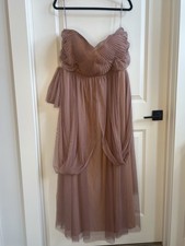 Birdy Grey Christina Mauve Pink Convertible Gown Dress W/ Ruching, Sz XXL