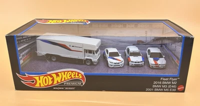 Hot Wheels Premium BMW M Series Fleet Flyer 2016 BMW M2 BMW M3 (E46) 2001 BMW M5 - Image 1 of 4
