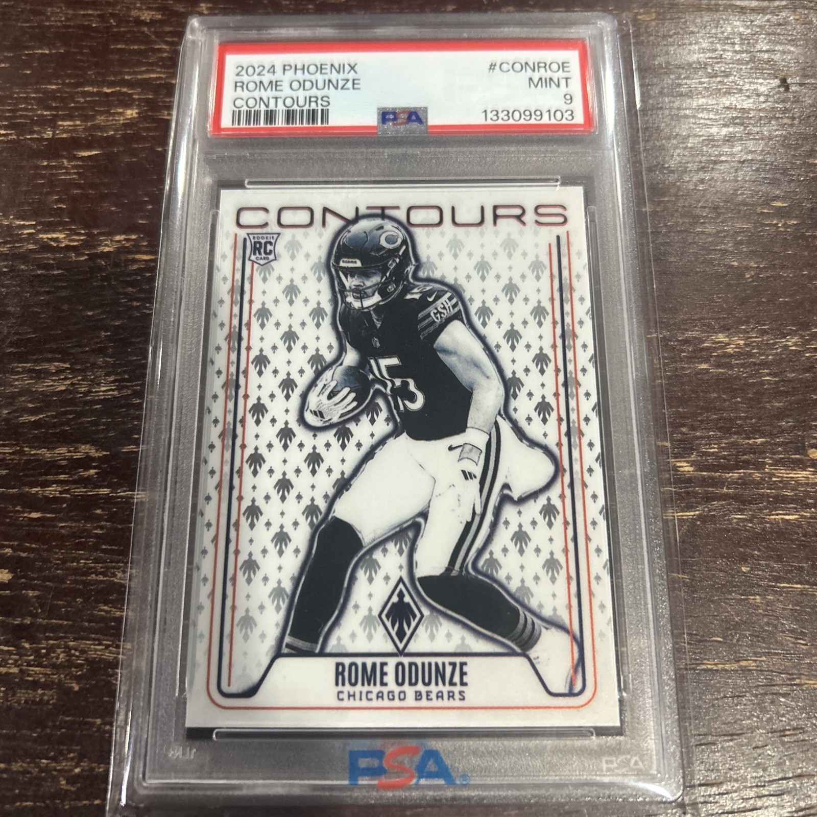 2024 Panini Phoenix Rome Odunze Contours Purple #CON-ROE Rookie RC Bears