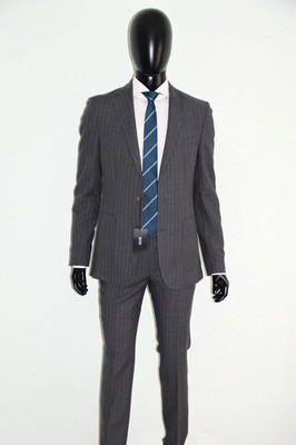 HUGO BOSS Anzug, Mod. Nowis/Beat, Gr. 94 / US 38L, Slim Fit, Dark Grey