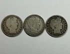 Lot Of 3 Barber Half Dollar 90% Silver $1.50 Face Value Under Melt