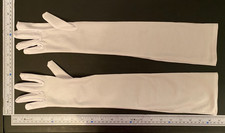 White Long Opera Gloves Formal Evening Wedding Party Halloween Costume Womens