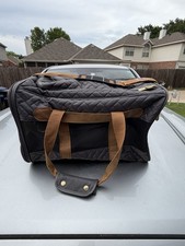 Sherpa Original Deluxe Charcoal and Camel Pet Carrier Once 18x11x12 Slight Wear