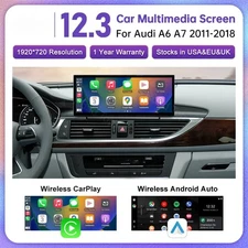 12.3" Car Multimedia Touch Screen for Audi A6 A7 C7 2011-2018 Wireless CarPlay