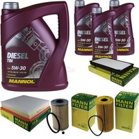 MANN-FILTER Inspektionspaket Mannol 8L Diesel Tdi 5W-30 FüR Opel Vivaro Kasten