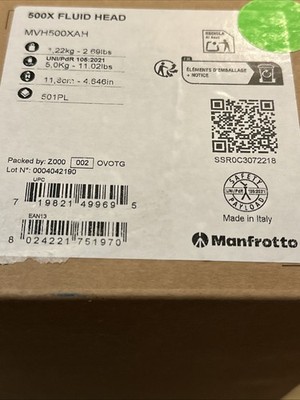 Manfrotto 500X Fluid Video Head|Manfrotto