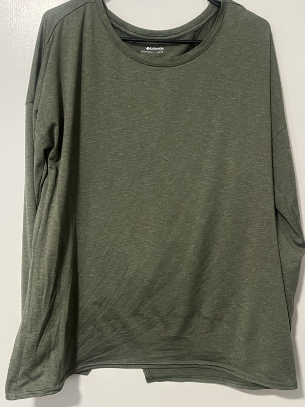 Columbia Woman Long Sleeve Shirt Green Sz XL