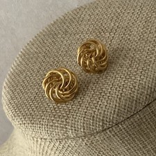 Vintage twisted gold tone wire knot post earrings classic