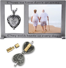 Those We Love Memorial Photo Frame with Vial for Ashes or a Keepsake, Funeral or